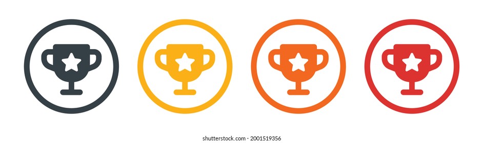 Sieger-Cup-Symbol. Trophy Cup Icon Set. Meisterschaftskonzept