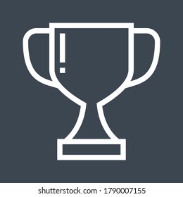 Gewinner-Cup dünnen Linie Vektorsymbol. Flaches Symbol einzeln auf schwarzem Hintergrund. Bearbeitbare EPS-Datei. Vektorgrafik.