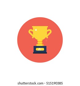 Winner cup trophy icon. Modern flat style vector illustration.