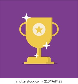 Winner Cup Trophy On Purple Background Stock Vector (Royalty Free ...