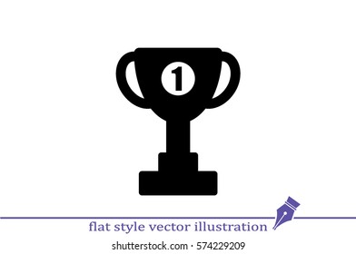 winner cup vector icon.