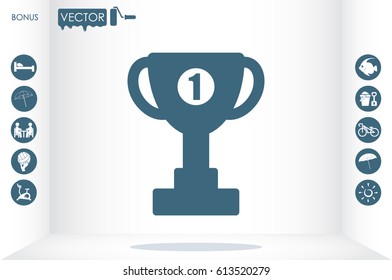 winner cup vector icon