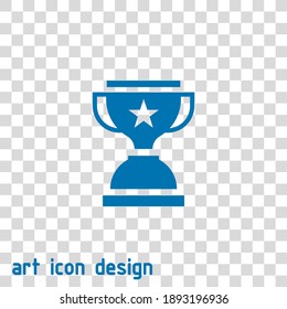 winner cup vector icon on an abstract background