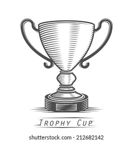 Winner Cup Vintage Tattoo. Vector Illustration