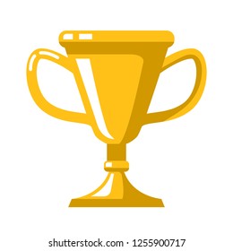 Winner cups in flat style. Design element for logo, label, sign, banner, poster, flyer. Vector illustration