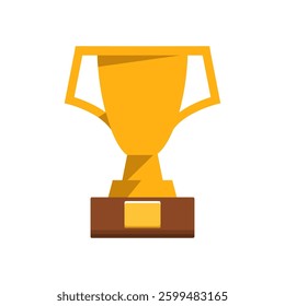 Winner cups in flat style. Design element for logo, label, sign, banner, poster, flyer. Vector illustration