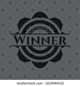 Winner dark emblem. Vector Illustration. Detailed.