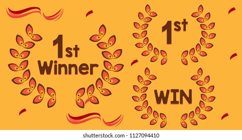 Winner Decoration label 1st win sport vector illustration