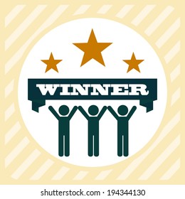 Winner design over beige background, vector illustration