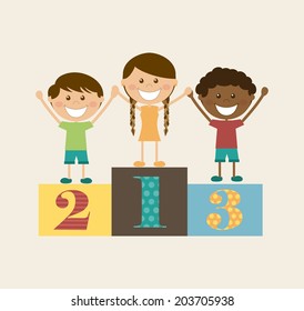 Winner design over beige background, vector illustration