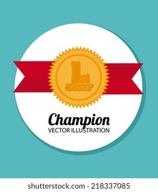 Winner design over blue background, vector illustration