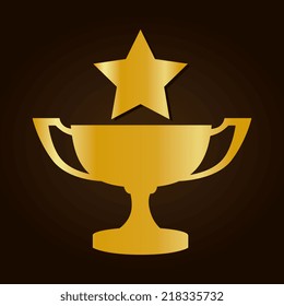 Winner design over brown background, vector illustration