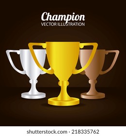 Winner design over brown background, vector illustration