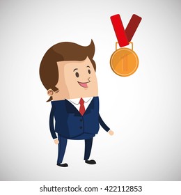 Winner design. Success concept. Flat illustration