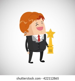 Winner design. Success concept. Flat illustration
