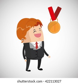 Winner design. Success concept. Flat illustration