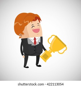 Winner design. Success concept. Flat illustration