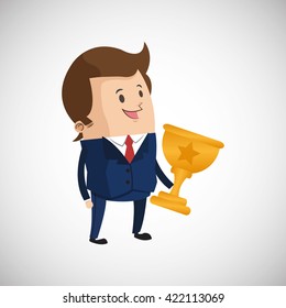 Winner design. Success concept. Flat illustration