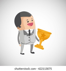 Winner design. Success concept. Flat illustration