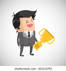 Winner design. Success concept. Flat illustration