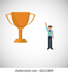 Winner design. Success concept. Flat illustration