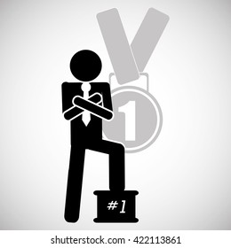 Winner design. Success concept. Flat illustration