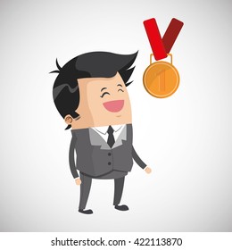 Winner design. Success concept. Flat illustration