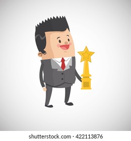 Winner design. Success concept. Flat illustration