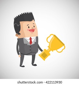 Winner design. Success concept. Flat illustration