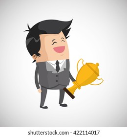 Winner design. Success concept. Flat illustration