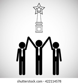 Winner design. Success concept. Flat illustration