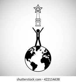 Winner design. Success concept. Flat illustration