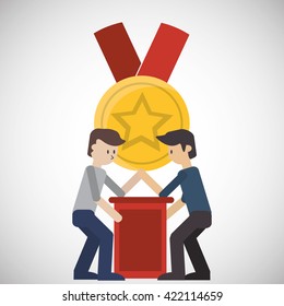 Winner design. Success concept. Flat illustration