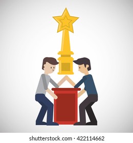 Winner design. Success concept. Flat illustration