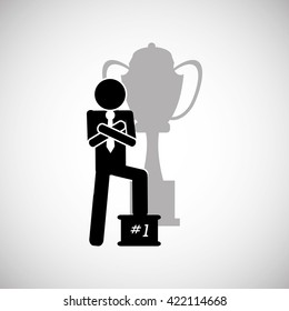 Winner design. Success concept. Flat illustration