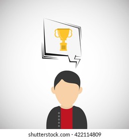 Winner design. Success concept. Flat illustration