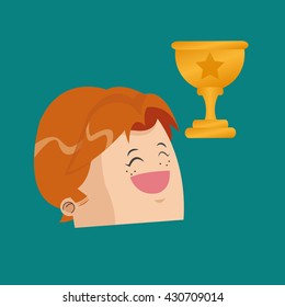 Winner design. Success concept. Flat illustration , vector