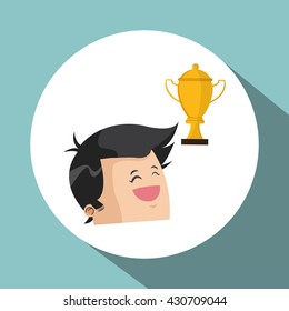 Winner design. Success concept. Flat illustration , vector