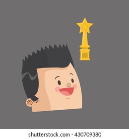 Winner design. Success concept. Flat illustration , vector