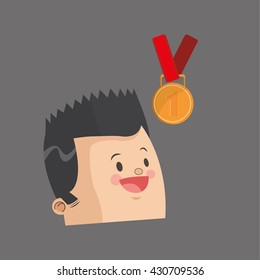 Winner design. Success concept. Flat illustration , vector