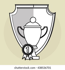 Winner design. Success icon. Flat illustration, vector graphic