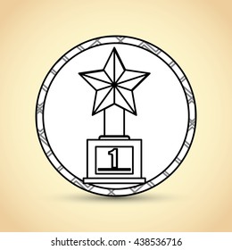 Winner design. Success icon. Flat illustration, vector graphic