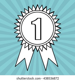 Winner design. Success icon. Flat illustration, vector graphic