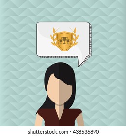 Winner design. Success icon. Flat illustration, vector graphic