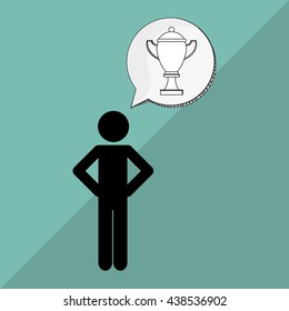 Winner design. Success icon. Flat illustration, vector graphic