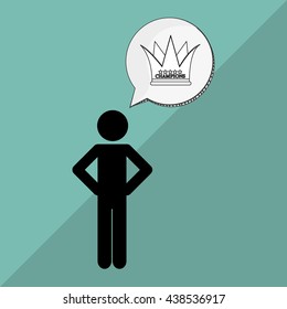 Winner design. Success icon. Flat illustration, vector graphic