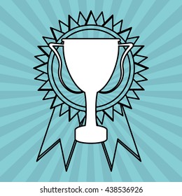 Winner design. Success icon. Flat illustration, vector graphic