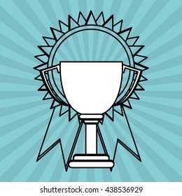 Winner design. Success icon. Flat illustration, vector graphic