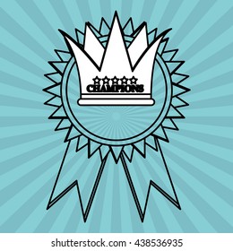Winner design. Success icon. Flat illustration, vector graphic