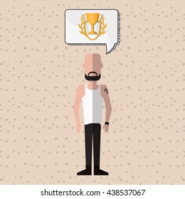 Winner design. Success icon. Flat illustration, vector graphic